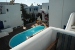 Pool view from a balcony at the new building , Appollon Pension, Pollonia, Milos, Cyclades, Greece