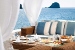 Outdoor lounge and breakfast area , Melian Hotel & Spa, Pollonia, Milos, Cyclades, Greece