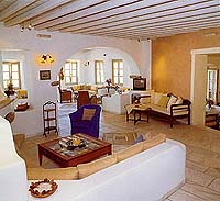 A lounge area at the Semeli Hotel, Mykonos