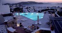 The pool at the Vencia Hotel, Mykonos
