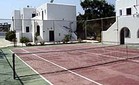 The tennis court at the Contaratos Beach Hotel, Naoussa, Paros