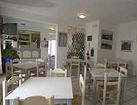 The breakfast area of the King Thiras Hotel, Fira, Santorini
