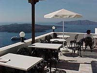 The terrace at Tzekos Villas Hotel, Fira, Santorini