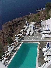 The pool at Tzekos Villas Hotel, Fira, Santorini