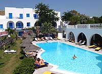 The pool of the Kastelli Resort Hotel, Kamari, Santorini