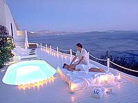 Relaxing at Katikies Hotel, Oia, Santorini