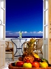 Balcony overlooking Caldera, Musses Studios & Apartments, Oia, Santorini, Cyclades, Greece
