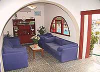 The lounge area of the Rena Hotel, Perissa, Santorini