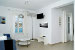 Maisonette living room, Akrotiraki Apartments, Platys Yialos, Sifnos, Cyclades, Greece