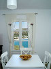 A dining table, Akrotiraki Apartments, Platys Yialos, Sifnos, Cyclades, Greece