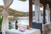 Hotel breakfast area, Blue Green Bay,  Skopelos, Sporades, Greece
