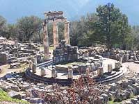 Overview of the archeological site of Delphi