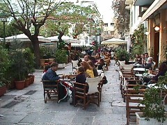 Oionas Cafe on Gerontas street in the main square on Kydatheneon street