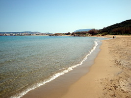 Beach looking towards Nea Hora and Old City, Chania