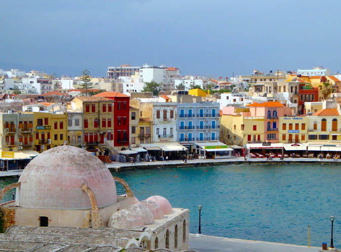 Chania harbor looking west
