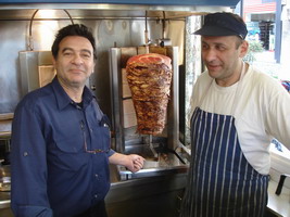 Elias at his souvlaki shop