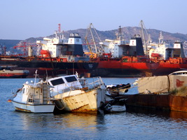 Ships in Salamina, Greece