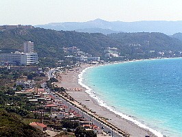 Aegean coast of Rhodes looking towards Ialyssos