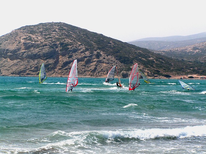 windsurfing, greece