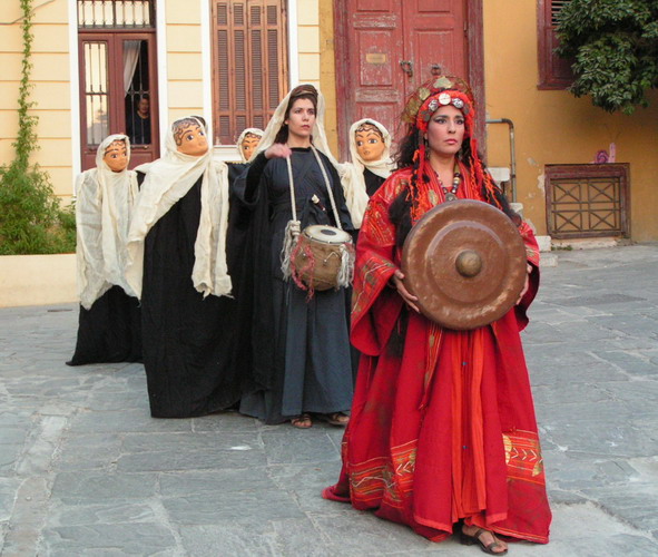 Street theater in Athens during the 2004 Olympics