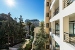 View to the public gardens from the hotel, Avra City Hotel, Chania, Crete, Greece