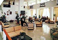 The lobby of the Irini Hotel in Heraklion, Crete