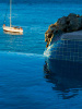 View from Jacuzzi, Vrahos Hotel Apartments, Karavostassi, Folegandros, Cyclades, Greece