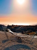 Sun beds at the Windmill , The Windmill Boutique Hotel, Psathi, Kimolos, Cyclades, Greece