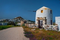 Entrance of the Aera Milos Windmill, Tripiti, Milos