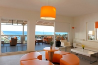 The lounge of the Golden Milos Beach Hotel, Provatas, Milos, Cyclades, Greece