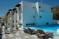 Outdoor pool area of Liogerma Hotel, Adamas, Milos