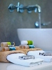 Bathroom amenities, Santa Maria Luxury Suites, Milos, Cyclades, Greece