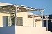 Upper floor pergola-shaded balconies, Villa Gallis, Pollonia, Milos, Cyclades, Greece