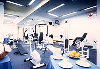 The gym at the Petasos Beach Hotel, Mykonos