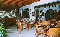 The terrace at the Aegean Hotel, Mykonos