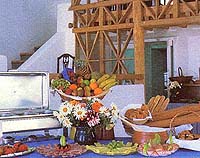 Breakfast buffet at the Belvedere Hotel, Mykonos