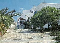 The garden of the Naxos Holidays Hotel, Agios Georgios, Naxos