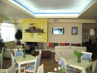 The breakfast room of the Grotta Hotel, Naxos Town, Naxos