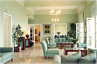 The lounge area of the Atlantis Hotel, Fira, Santorini