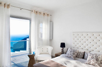 Junior Suite bedroom at Belvedere Suites, Firostefani, Santorini