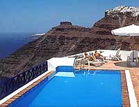 The pool at Homeric Poems, Firostefani, Santorini