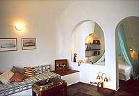 The interior of Homeric Poems, Firostefani, Santorini