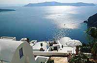 The panoramic view from Sun Rocks Apartments, Firostefani, Santorini