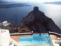 The pool at Astra Suites, Imerovigli, Santorini