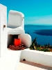 Veranda detail, Ilios and Selene Villa, Imerovigli, Santorini, Cyclades, Greece