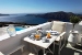 Balcony overlooking the Caldera and the Aegean Sea, Santorini's Balcony Art Houses, Imerovigli, Santorini, Cyclades, Greece