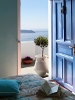 Caldera view from a bedroom, Santorini's Balcony Art Houses, Imerovigli, Santorini, Cyclades, Greece