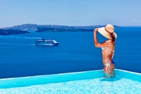 Caldera View from the pool, Canaves Oia Hotel, Oia, Santorini