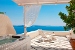 Honeymoon Suite veranda with outdoor Jacuzzi tub, Canaves Oia Suites, Oia, Santorini, Cyclades, Greece