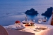 Mediterranean cuisine delicacies at the pool bar-restaurant, Canaves Oia Suites, Oia, Santorini, Cyclades, Greece